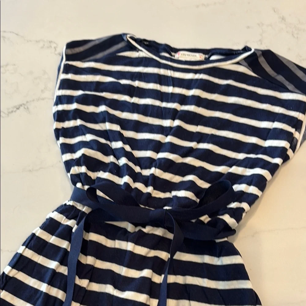 Crewcuts Blue and White Raglan Cap Sleeve Sundress